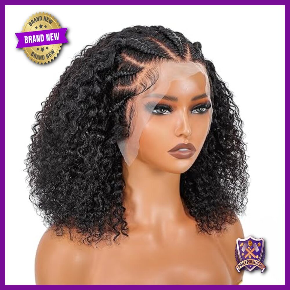 13x4 Lace Front Human Hair Curly Wig 200 Density 16 Inch Pre Styled